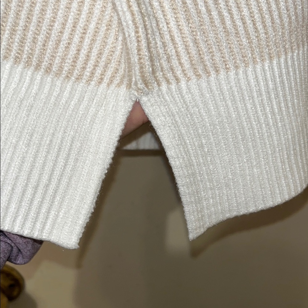 White Ribbed Men's Sweater​ - Picture 5 of 6